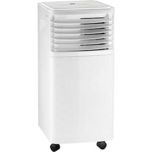 7,500 BTU Portable Air Conditioner Cools 200 Sq. Ft. with Auto Restart and Wheels in White
