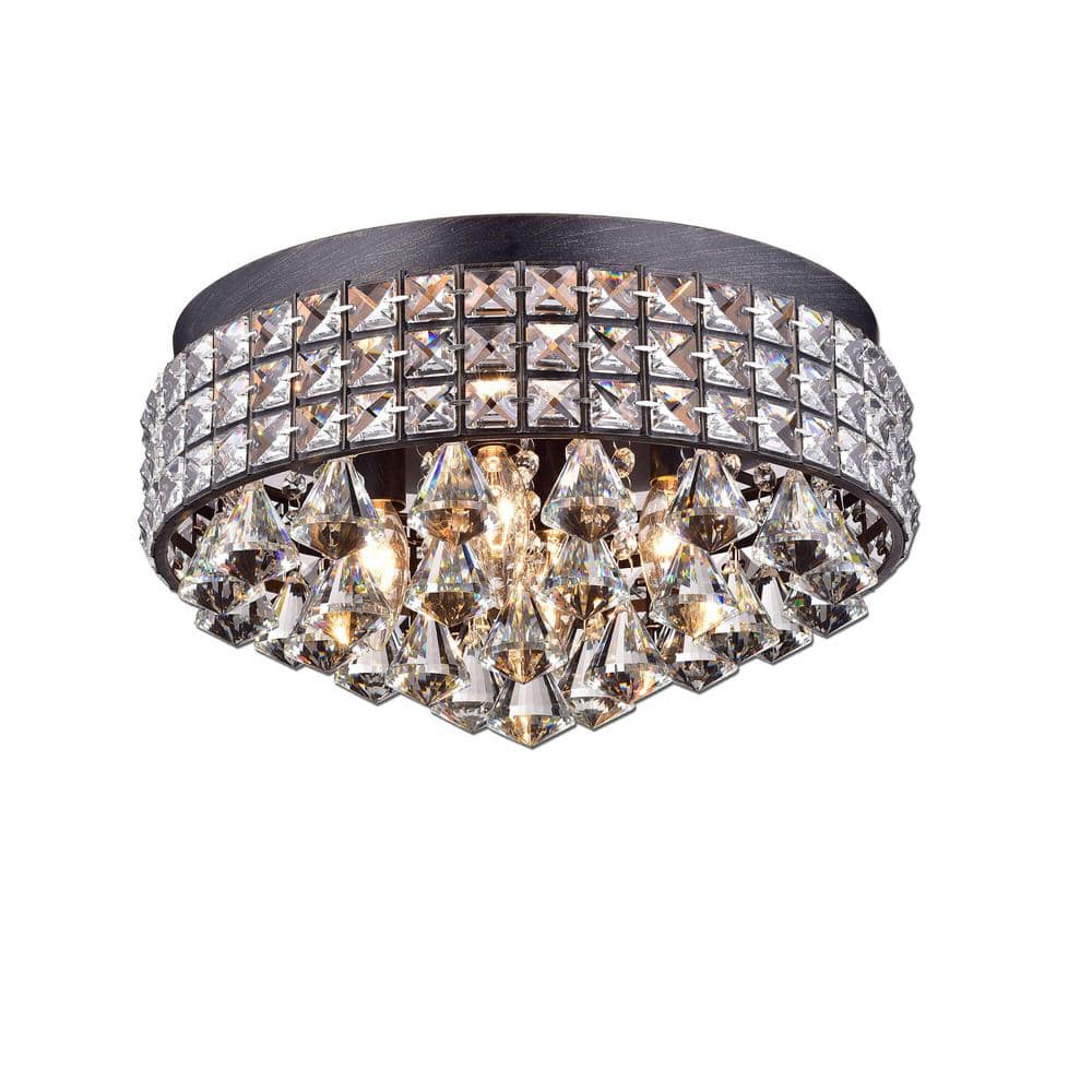 Selena 16 in. Antique Black Crystal Flush Mount price history on PriceWatchPro