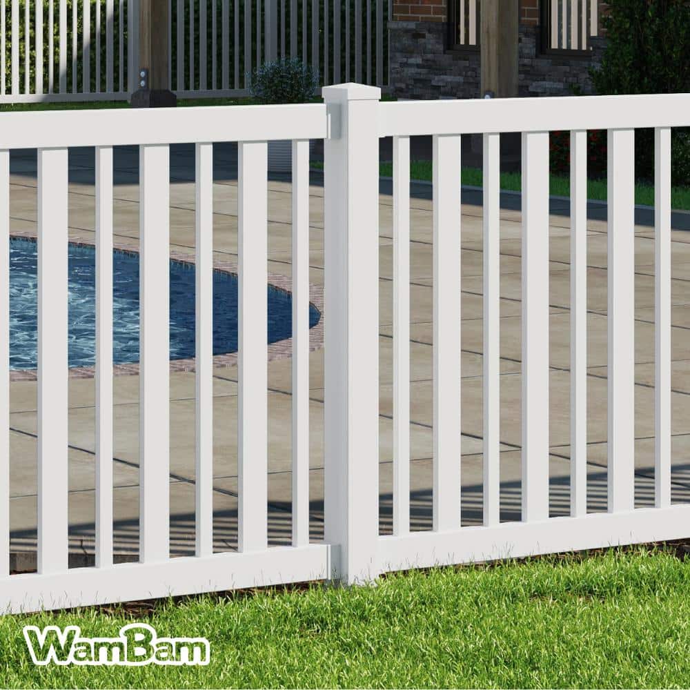 4-ft White Vinyl No-Dig Fence Post with Steel Anchor
