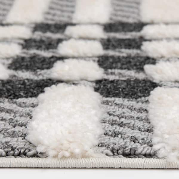 Farmhouse 1.6'x5' Entry Non Slip Rubber Backing Black and White Rug –  Modern Rugs and Decor