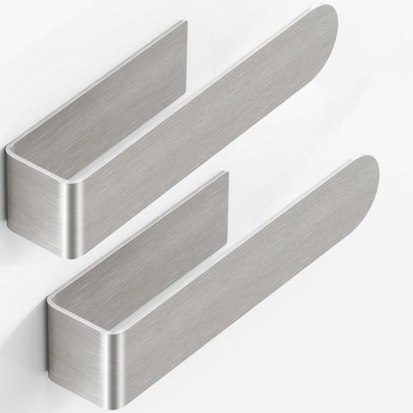 1.77 in. H x 8.26 in. W x 1.77 in. D Adhesive Hand Towel Holder with Wall Mounted for Bathroom Wall, Nickel (2-Pack)