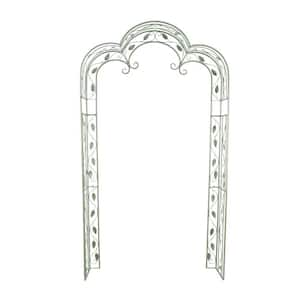 91 in. x 15 in. Metal Arched Leaf Vine Garden Arbor