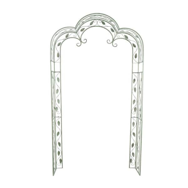 Litton Lane 91 in. x 15 in. Metal Arched Leaf Vine Garden Arbor