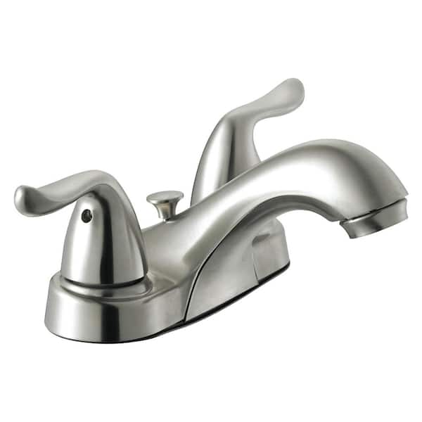 Glacier Bay Constructor 4 in. Centerset 2-Handle Bathroom Faucet in Brushed Nickel