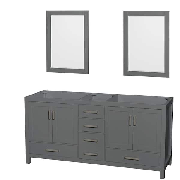 Wyndham Collection Sheffield 70.75-in Dark Gray Bathroom Vanity Cabinet
