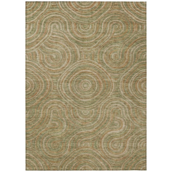 Chantille Machine Washable Indoor/Outdoor Abstract ACN3032 Gold 10 ft. x 14 ft. Area Rug