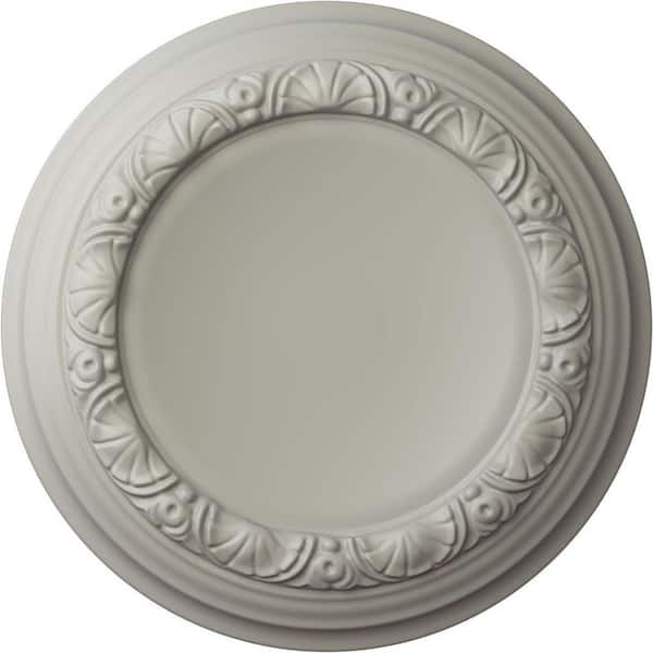 Ekena Millwork 12-1/2 in. x 1-1/2 in. Carlsbad Urethane Ceiling Medallion (Fits Canopies upto 7-7/8 in.), Pot of Cream