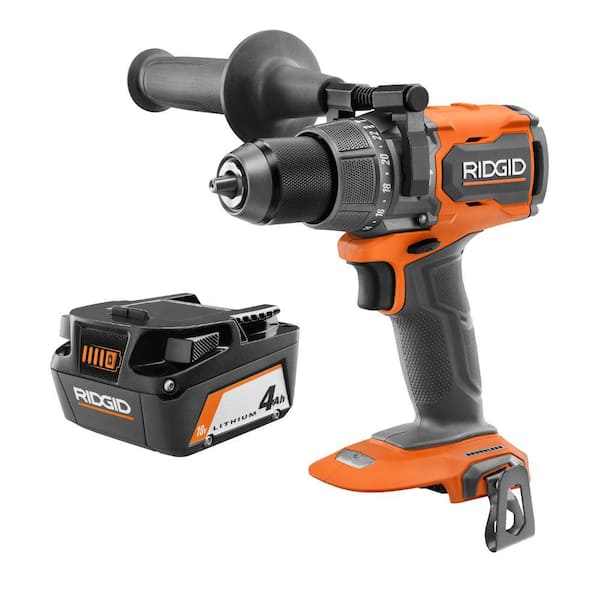 RIDGID 18V Brushless Cordless 1/2 in. High Torque Hammer Drill/Driver with FREE 4.0 Ah Lithium-Ion Battery