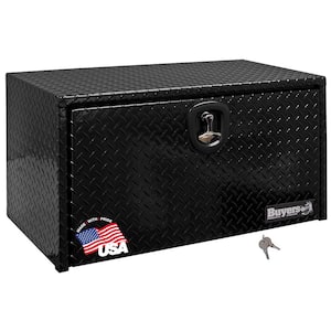 18 in. x 18 in. x 36 in. Gloss Black Diamond Tread Aluminum Underbody Truck Tool Box