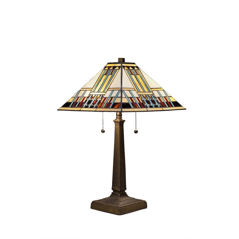 Tiffany Style Blue Mission 23 in. Bronze Table Lamp price history on PriceWatchPro