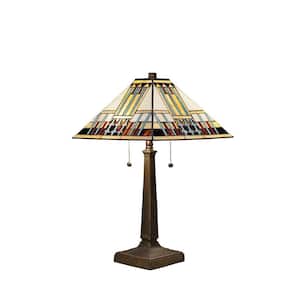 Tiffany Style Blue Mission 23 in. Bronze Table Lamp
