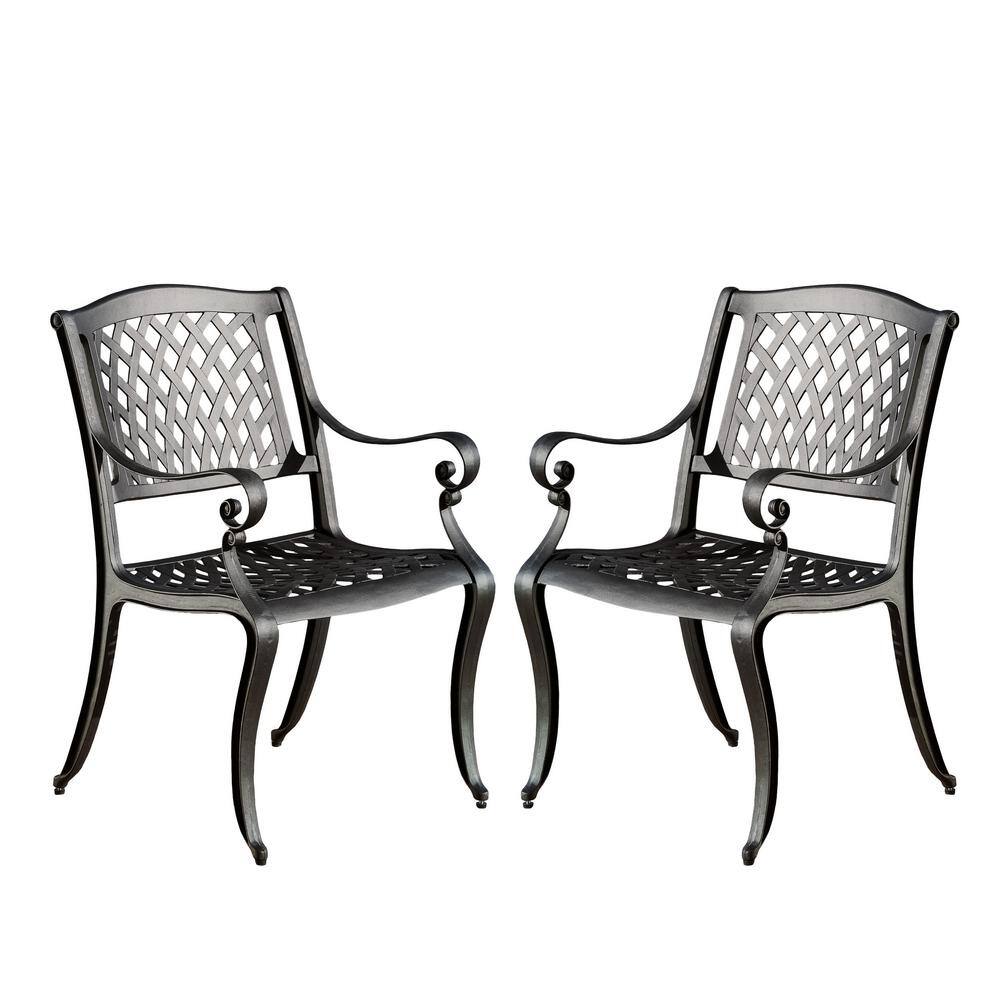Set of 2 Aluminum Arched Mesh Chairs Lounge Chair with Armrests for Patio Garden Deck Black price history on PriceWatchPro
