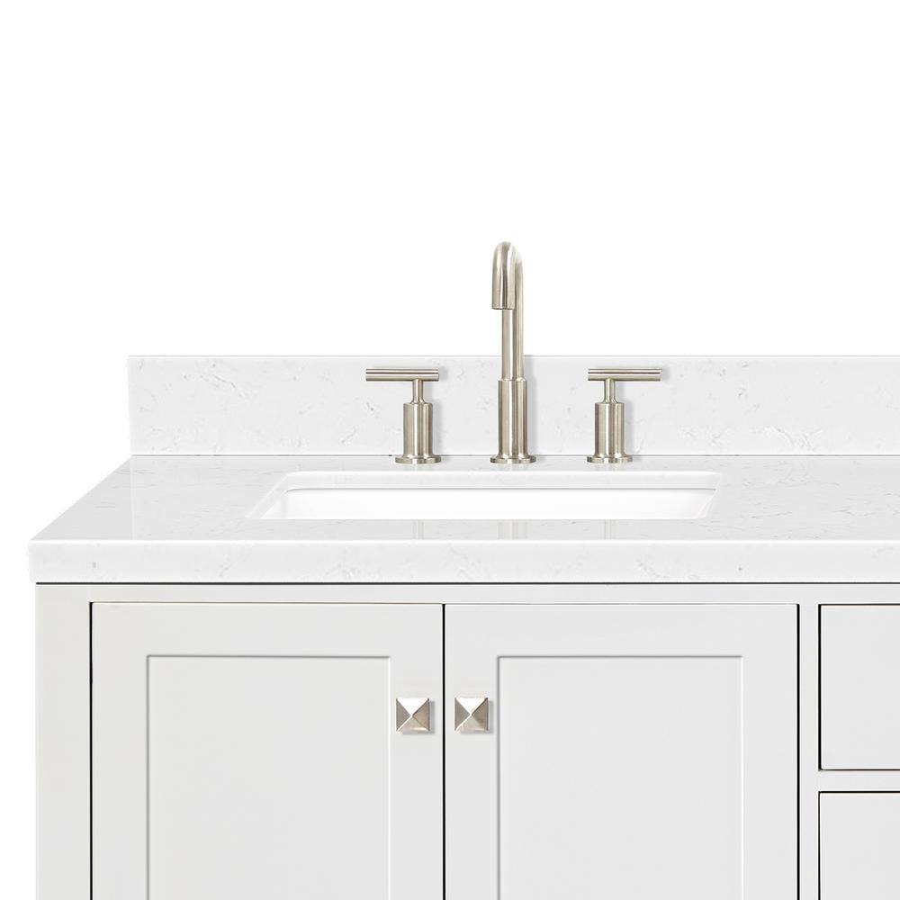 Cambridge 72'' White Freestanding Double Vanity with Brushed Nickel Hardware