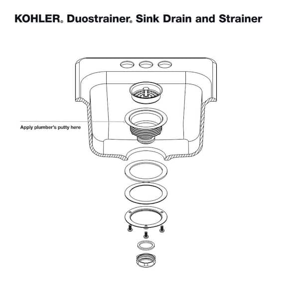 KOHLER Duostrainer 4-1/2 in. Sink Strainer in Matte Black K