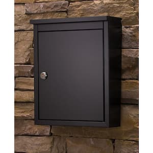 Chelsea Black, Small, Steel, Locking, Wall Mount Mailbox