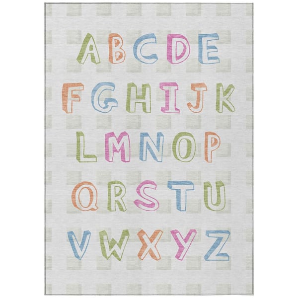 Chantille Machine Washable Indoor/Outdoor Abstract ACN2827 Ivory 9 ft. x 12 ft. Area Rug