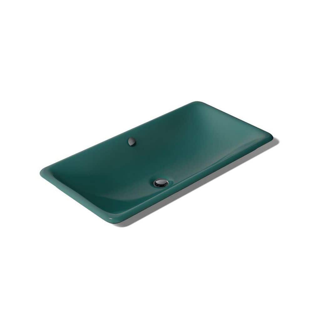 Iron Plains 30 in. x 15.63 in. Drop-In Bathroom Sink in Teal Exterior with Teal Interior Cast Iron price history on PriceWatchPro