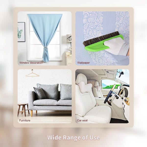 10-in. Wallpaper Smoothing Brush Tool Kit for Peel and Stick Contact Paper Vinyl Backsplash Window Film Application