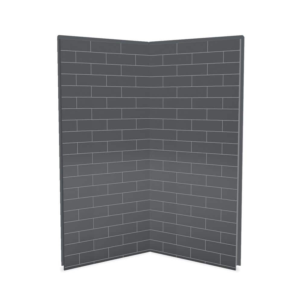 MAAX Utile Metro 36 in. W x 80 in. H Direct-to-Stud Fiberglass Shower Wall  Set for Corner in Thunder Grey, 2 Panels 103378-301-019-000 - The Home 