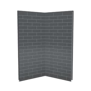 Utile Metro 36 in. W x 80 in. H Direct-to-Stud Fiberglass Shower Wall Set for Corner in Thunder Grey, 2 Panels