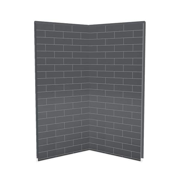MAAX Utile Metro 36 in. W x 80 in. H Direct-to-Stud Fiberglass Shower Wall Set for Corner in Thunder Grey, 2 Panels