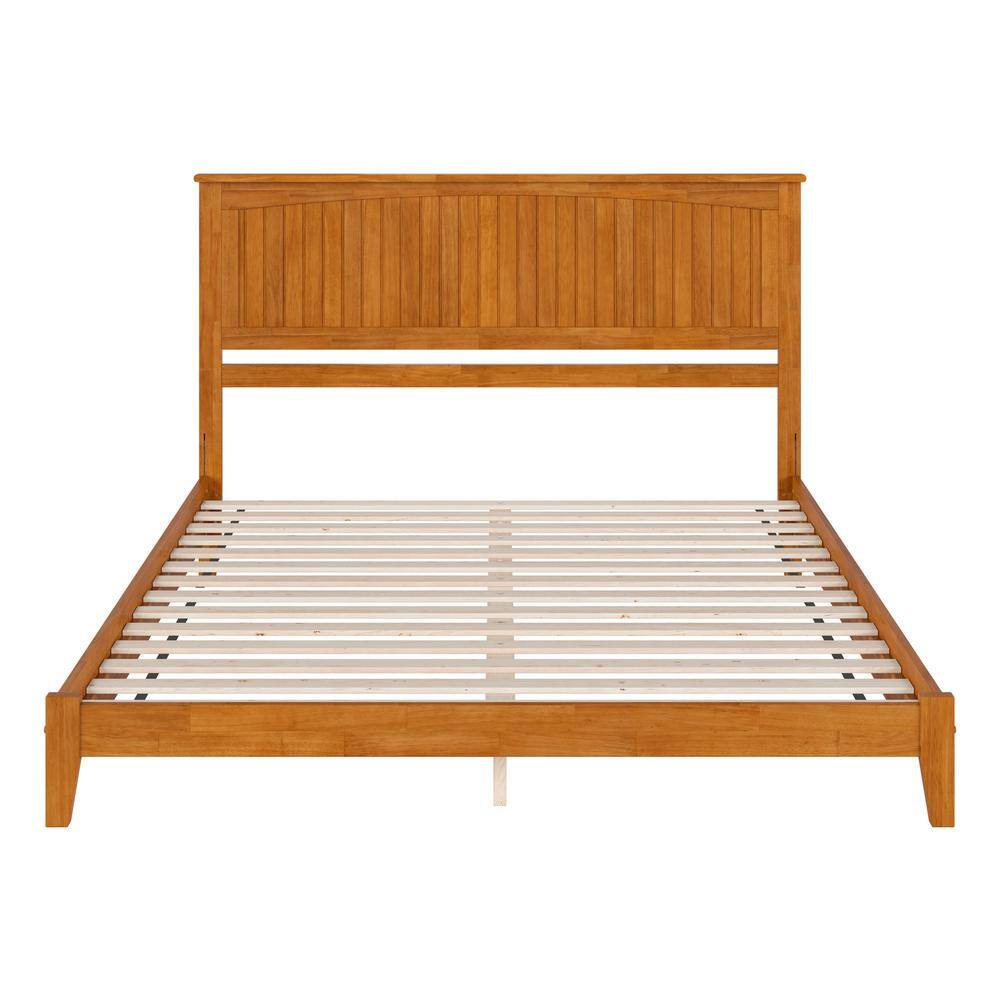 Nantucket King Light Toffee Wood Platform Bed with Headboard
