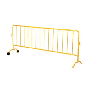 Light Weight Yellow Steel Crowd Control Interlocking Barrier with 1-Curved Foot and 1-Wheeled Foot