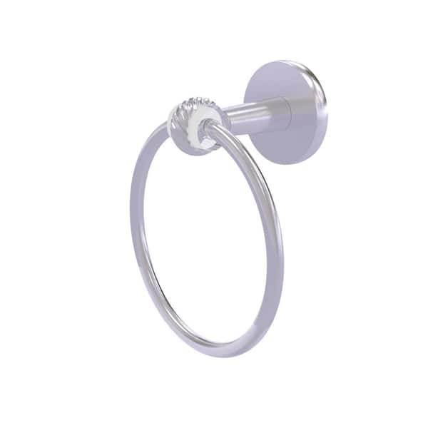 Allied Brass Clearview Collection Wall Mounted Towel Ring with Twisted Accents in Satin Chrome