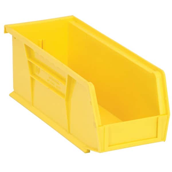 QUANTUM STORAGE SYSTEMS Ultra Series Stack and Hang 3.6 Gal. Storage Bin in Yellow (12-Pack)
