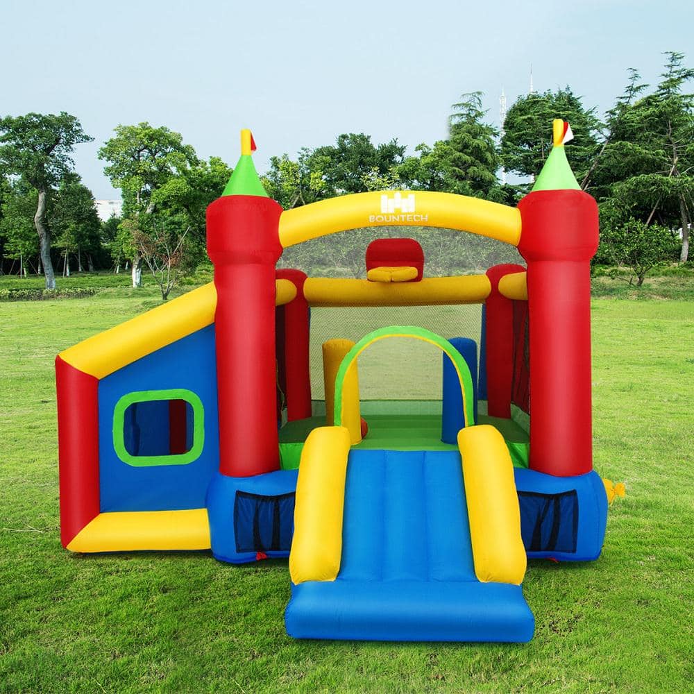 Colorful Inflatable Bounce House with Slide and Play Areas