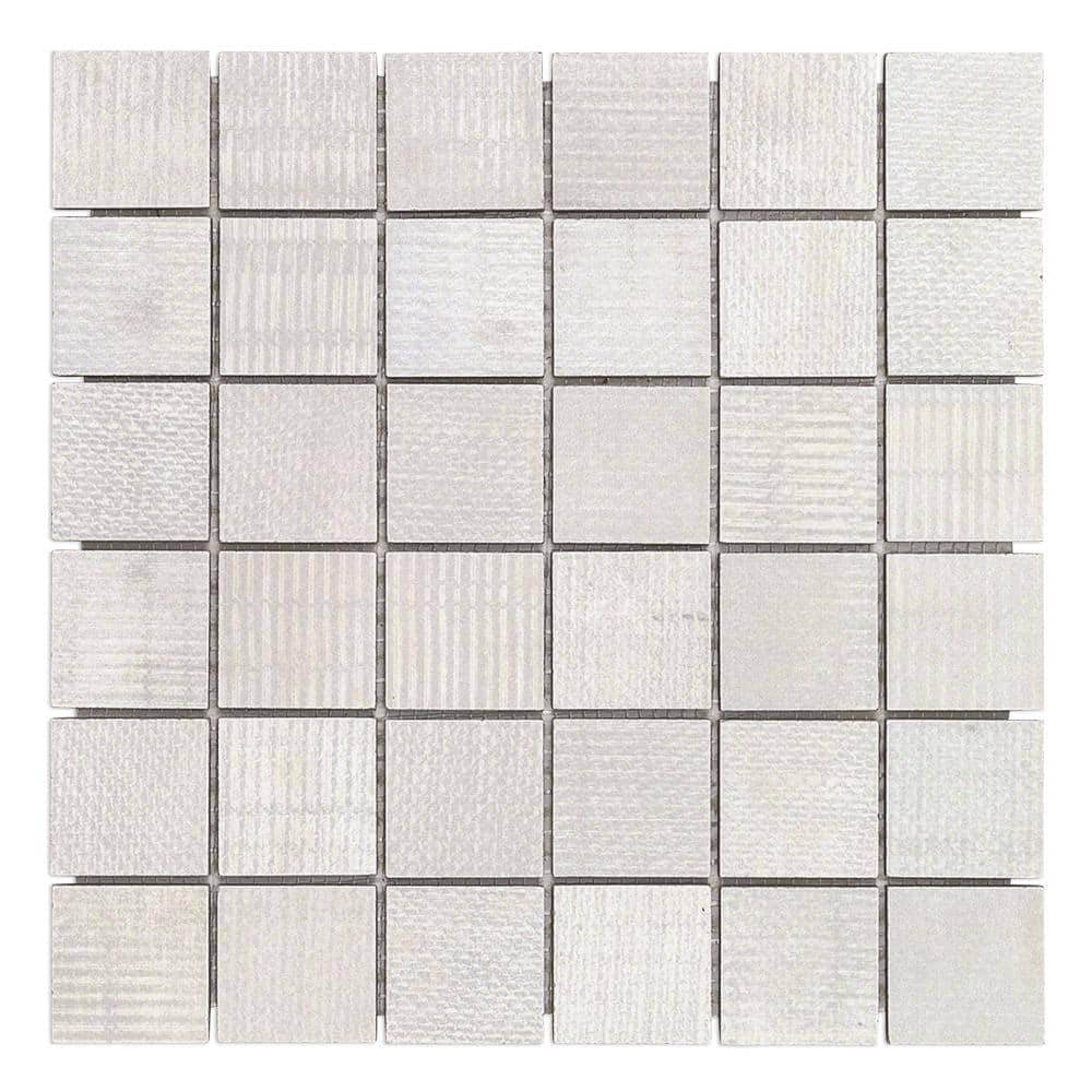 Lungo Ice 11.81 in. x 11.81 in. 10mm Matte porcelain Floor and Wall Mosaic Tile (0.97 sq. ft. per Sheet) price history on PriceWatchPro