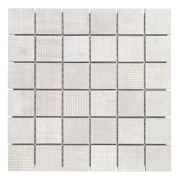 Lungo Ice 11.81 in. x 11.81 in. 10mm Matte porcelain Floor and Wall Mosaic Tile (0.97 sq. ft. per Sheet)