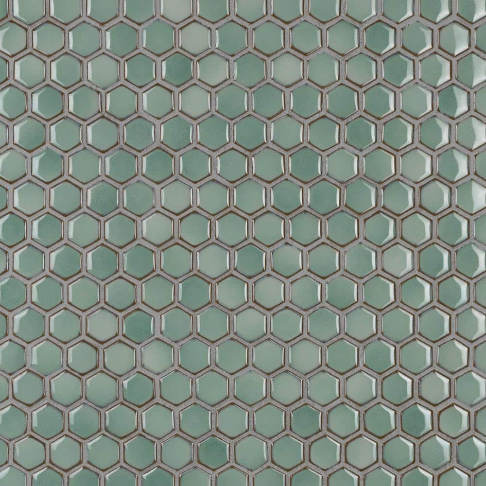 Mint Green Hexagon Porcelain Mosaic Tile for Walls and Floors