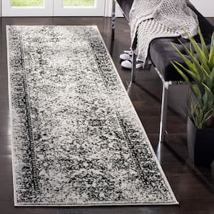 Adirondack Grey/Black 3 ft. x 14 ft. Border Runner Rug