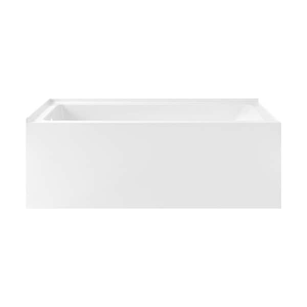 Voltaire 72 x 36 Left Drain Soaking Alcove Corner Apron Bathtub in Glossy White