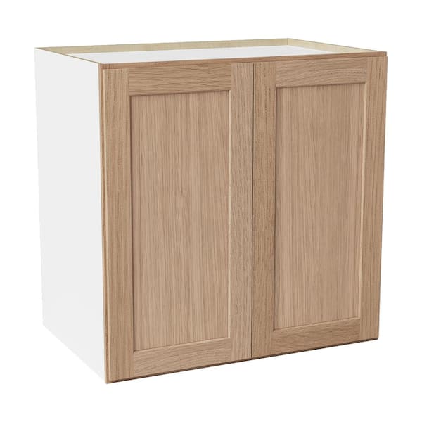 36 in. W x 24 in. D x 36 in. H Ready to Assemble Solid Wood Shaker Pantry Kitchen Cabinet in Oak