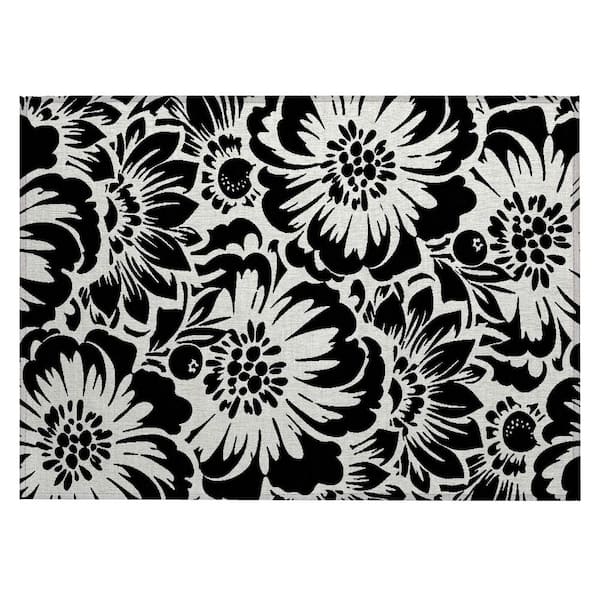 Addison Rugs Chantille ACN551 Black 1 ft. 8 in. x 2 ft. 6 in. Machine Washable Indoor/Outdoor Geometric Area Rug