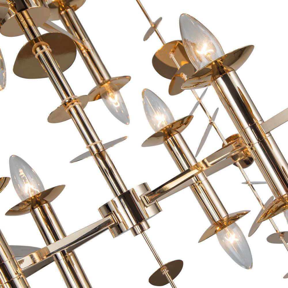 Yukari Polished Brass 16-Light Modern Linear Chandelier
