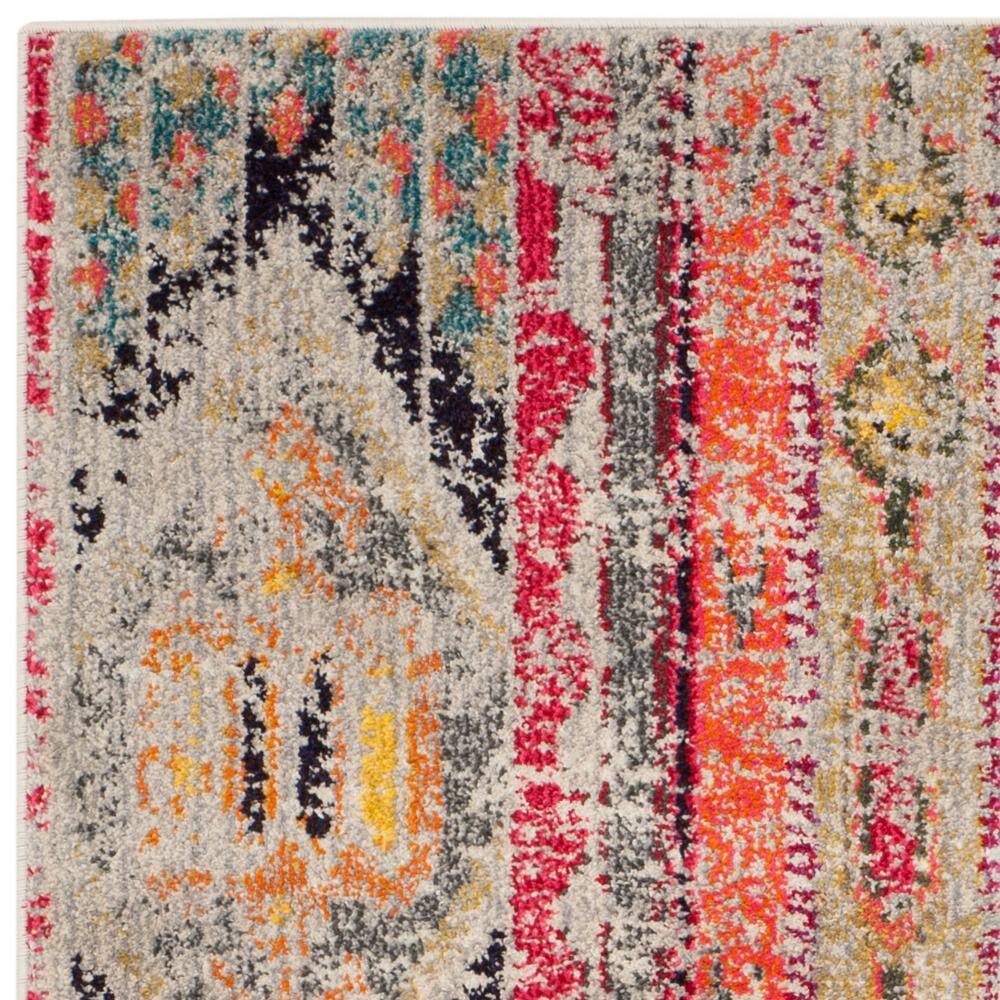 Bohemian Flair Light Grey Multi Synthetic 4' x 5'7" Reversible Area Rug
