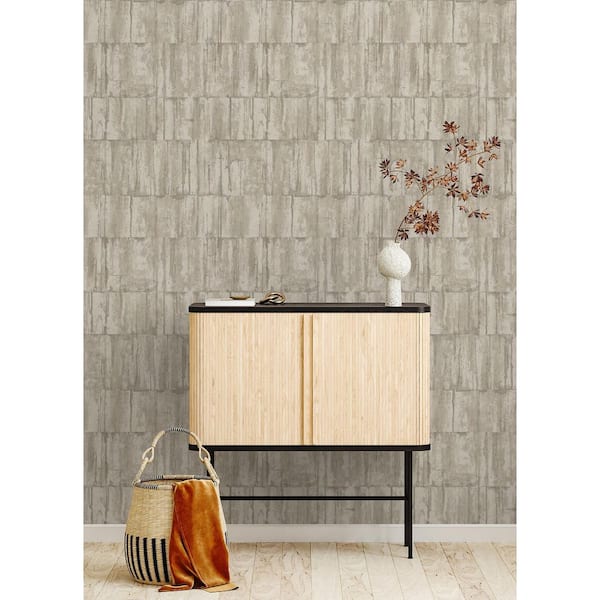 Buck Beige Taupe Horizontal Paper Textured Non-Pasted Wallpaper Roll