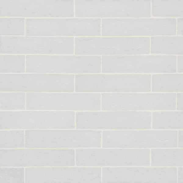 Bedrosians Montana Rectangular 2 in. x 10 in. Matte Glacier Porcelain Tile (6.24 sq. ft./Case)