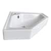 Renovators Supply Manufacturing Alexander II - Lavabo esquinero moderno  para baño, color blanco con desbordamiento