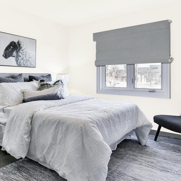 Chicology Cut-to-Size Daily Smokey Quartz Cordless Light Filtering Privacy Polyester Roman Shade 71 in. W x 64 in. L