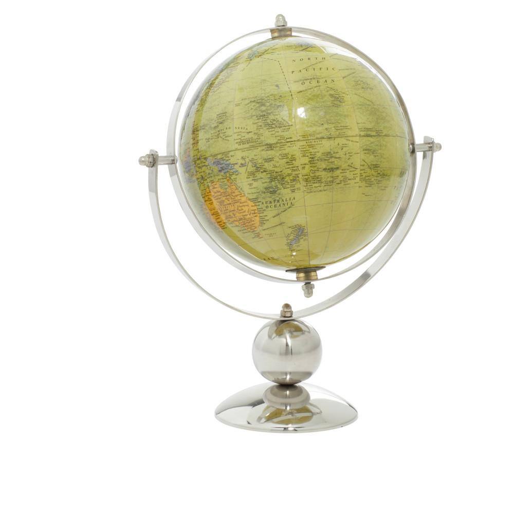 Silver and Yellow Stainless Steel 11" Decorative Globe