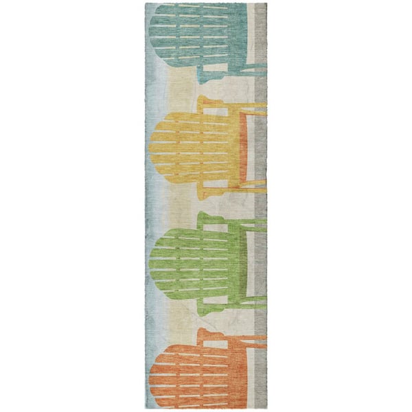 Dream Shag Premium Machine Washable Abstract ADS146 Poolside 2 ft. x 7 ft. Runner Rug