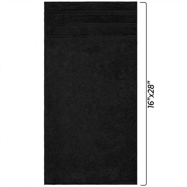 Hawmam Linen Black Hand Towels 4-Pack - 16 x 29 Turkish Cotton Premium  Quality Soft and Absorbent Small Towels for Bathroom