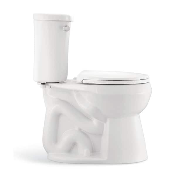 Reviews for Glacier Bay Power Flush 2-Piece 1.28 Gallons Per Flush GPF  Single Flush Round Toilet in White with Slow-Close Seat Included