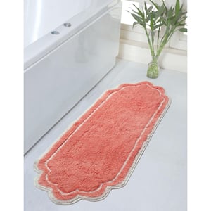 Allure Collection 100% Cotton Tufted Non-Slip Bath Rug, 21 in. x54 in. Runner, Coral
