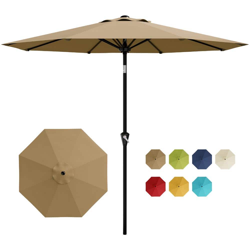 Durable 9FT Outdoor Patio Umbrella UPF 50+ UV Protection, Crank Lift, Push Button Tilt, for Garden, Balcony Khaki price history on PriceWatchPro