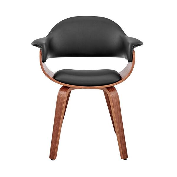Furniture of America Raab Faux Leather Arm Chair in Dark Walnut (Set of 2)